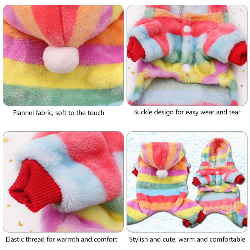 New Pet Dog Clothes Pajamas Fleece Jumpsuit Winter Warm Dog Clothing Four Legs Pet Clothing Outfit For Small Dog Costume Apparel