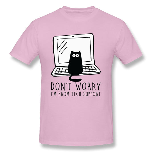 Computer Programs Cat Printed T-Shirt Tech Support 3D Funny Cats Tshirt Latest Cotton Tshirts Cat Software Programming Men