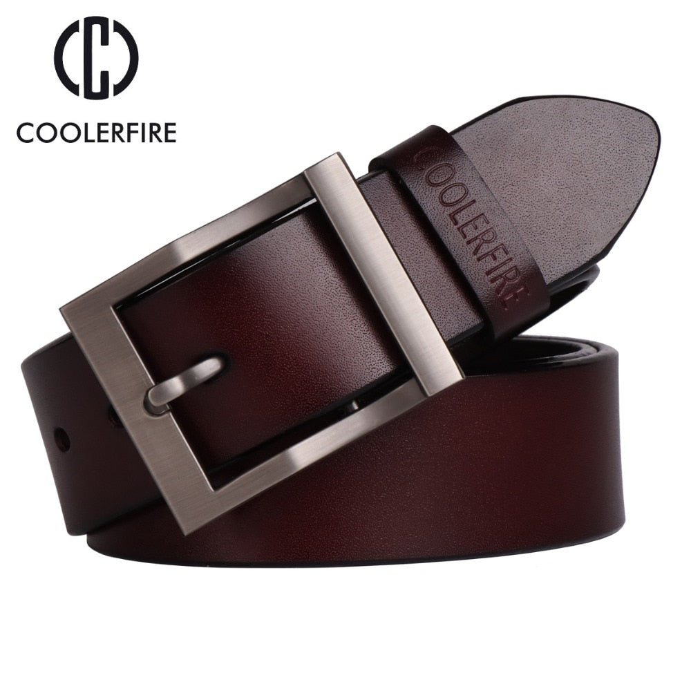 Coolerfire men's genuine leather belt designer belts men luxury strap male belts for men fashion  pin buckle for jeans HQ0231