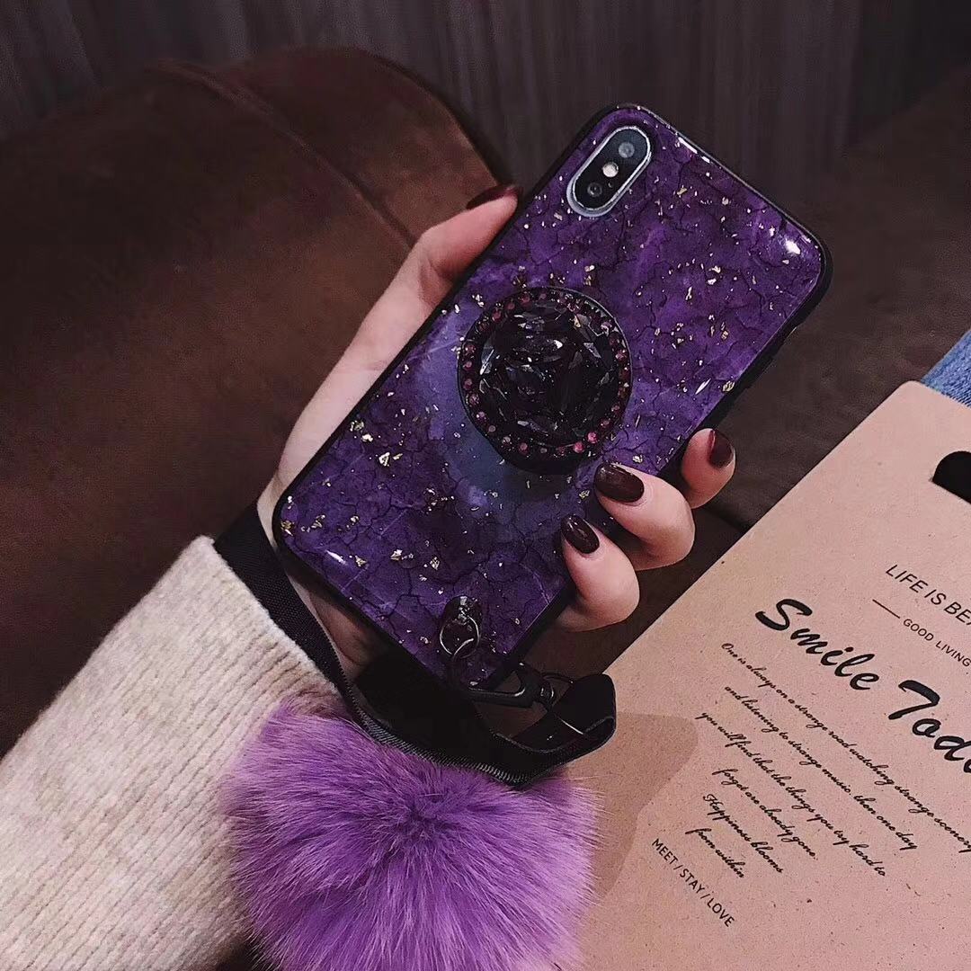 Luxury Diamond Marble Glitter Phone Cases for iPhone X XR XS MAX 7 8 6s Plus holder Ring Silicon Cover For iPhone XR XS