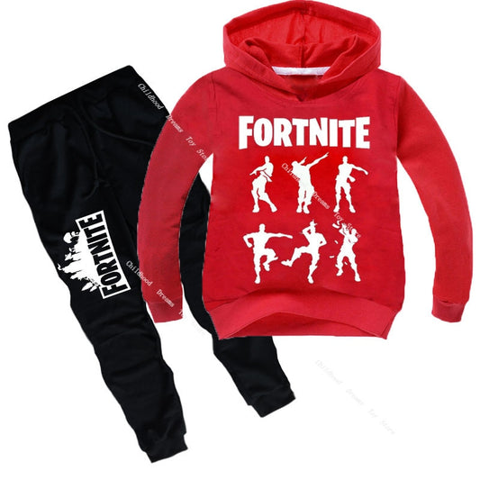 New Kid Hoodies Suit Fortnite Child Sweatshirt Suit Battle Royale Hoodie Sweat+Pants 2pcs Kids Boys Girl Casual Coat Clothes