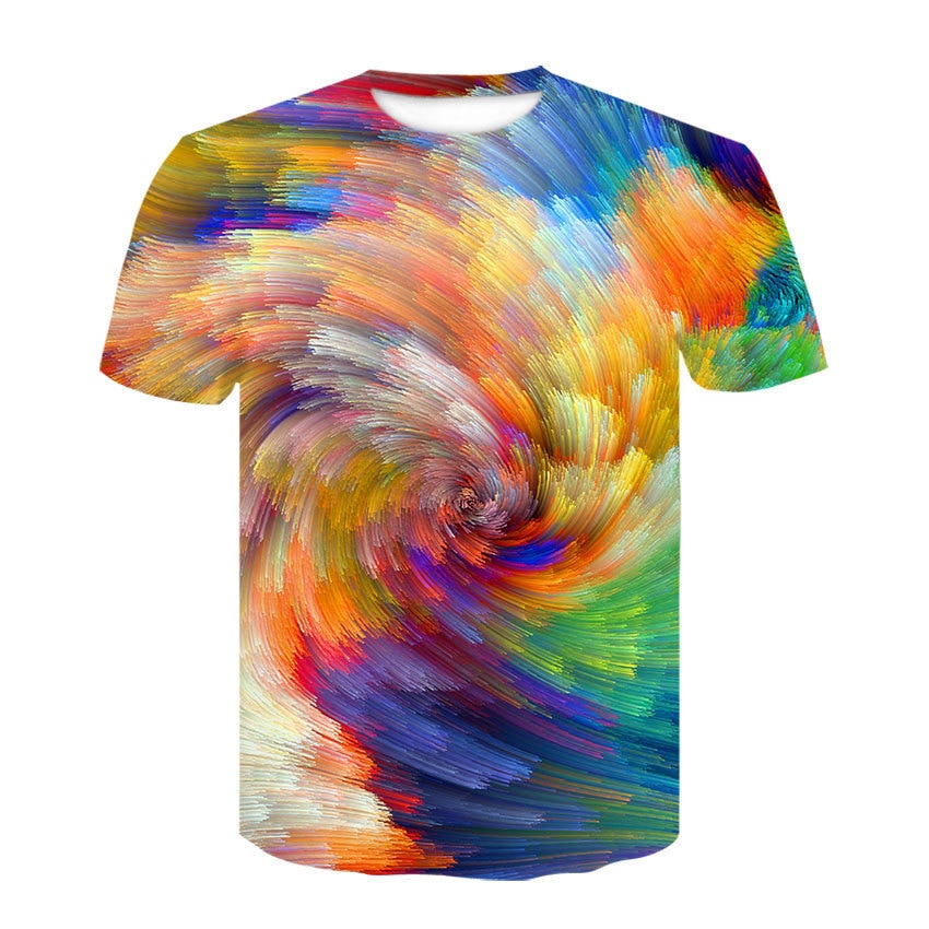 Funny T-shirts Psychedelic T shirt Men Mushroom Anime Clothes Geometric T-shirts 3d Graffiti Tshirt Printed Harajuku Tshirts Cas