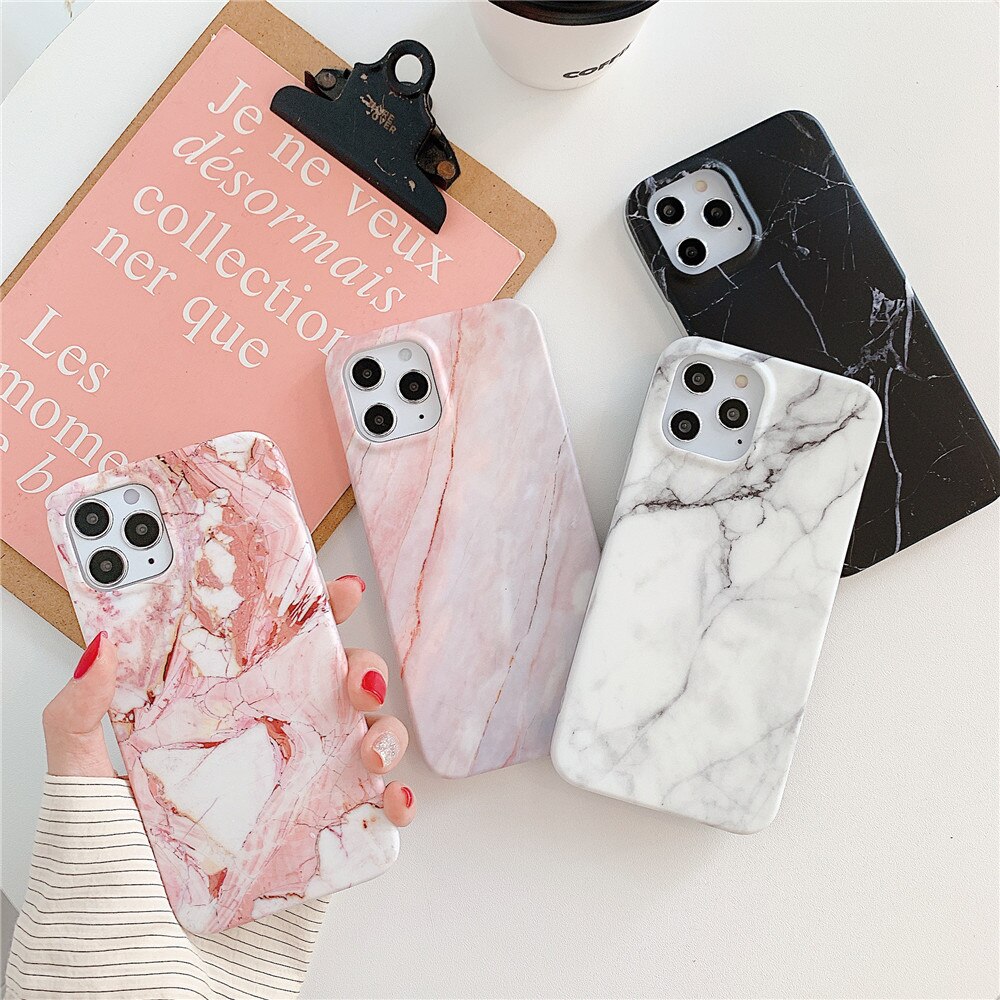 Geometric Marble Phone Cases For Samsung Note 20 Ultra A51 A52 A72 A71 A41 Soft Silicone Back Cover For IPhone 12 Pro Max