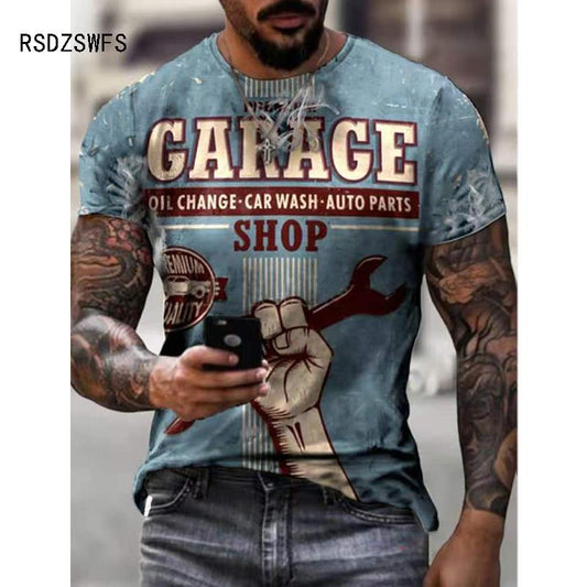 Mens T-shirt Oversized Vintage Short Sleeve Summer New Tshirts