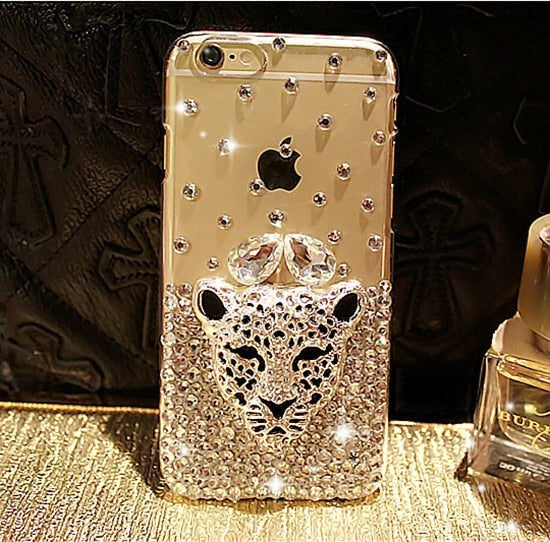 Hot Tiger Leopard Head Crystal Diamond Glitter Bling Phone Cases For Xiaomi Redmi8 9 8A 9A 9C 10X Pro Note8T 9T 8 9 10 Pro 4G 5G