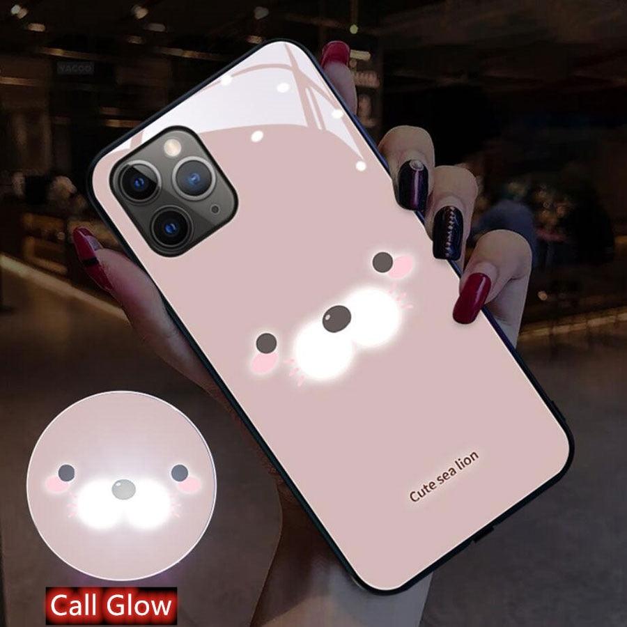 Call Light Up Led Flash Phone Cases For iPhone 11 8 7 6 6s Plus XS Max XR X SE 2020 Luminous Back Cover Accessories