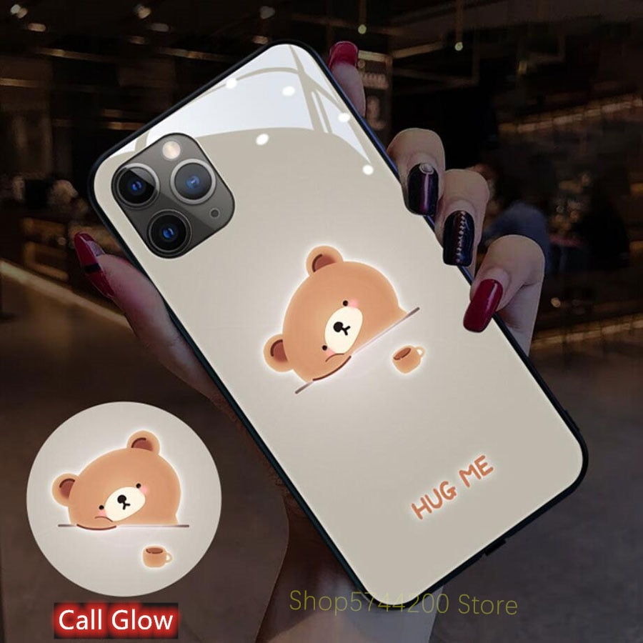 Call Light Up Led Flash Phone Cases For iPhone 11 8 7 6 6s Plus XS Max XR X SE 2020 Luminous Back Cover Accessories