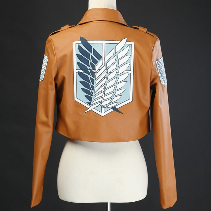 Anime Attack on Titan Cosplay Leather Jacket Shingeki no Kyojin Cosplay Costume Eren Legion Coat Jackets Halloween High Quality