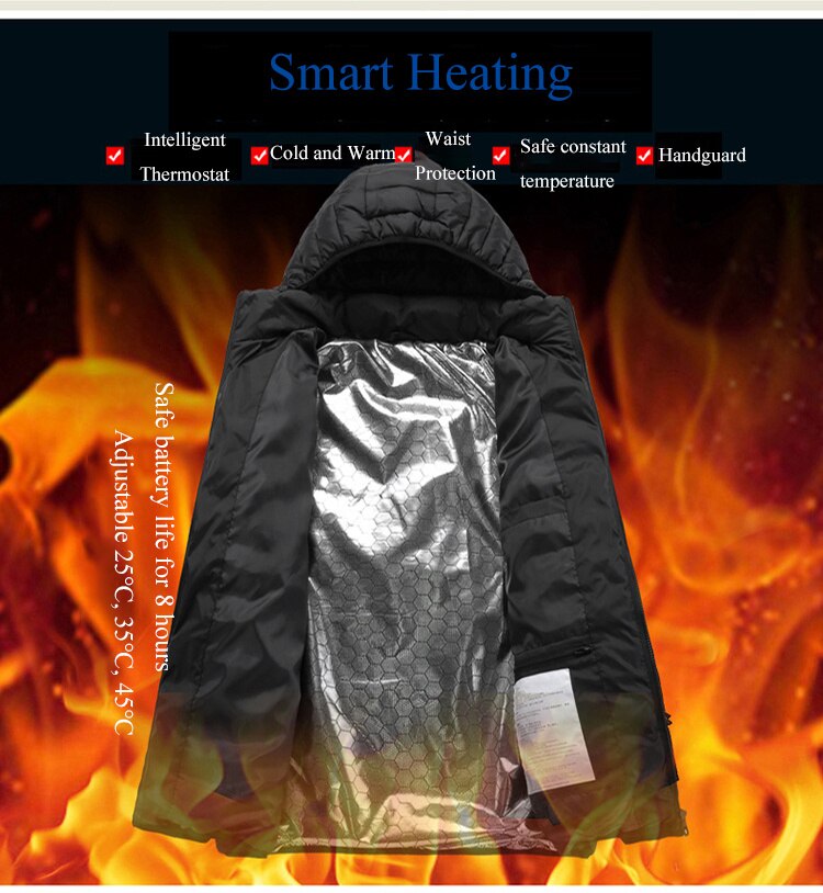 4 Areas Winter Outdoor Charging Heating Jackets Temperaturing Heated Jackets USB Men's Women's Warm Sports Thermal Heatable Vest