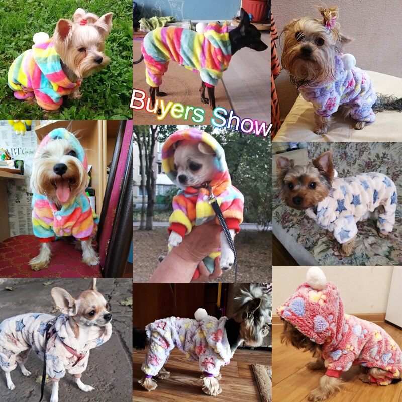 New Pet Dog Clothes Pajamas Fleece Jumpsuit Winter Warm Dog Clothing Four Legs Pet Clothing Outfit For Small Dog Costume Apparel