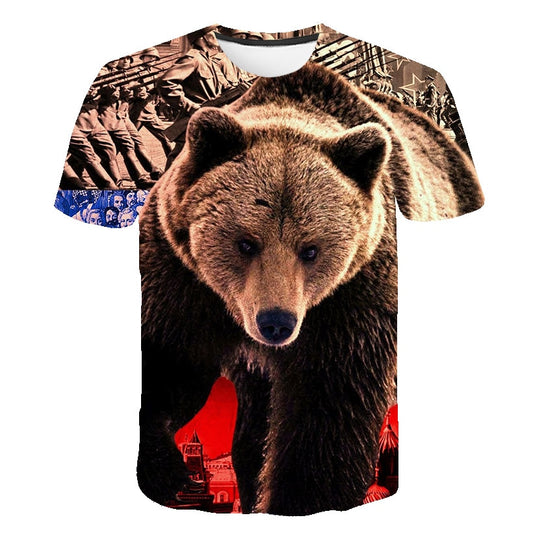 Summer Russian Flag t shirt Men Russia T-shirt Fitness Bear T Shirt 3d Anime Tshirts Sexy Male Shirts Casual Tops Mens Clothing