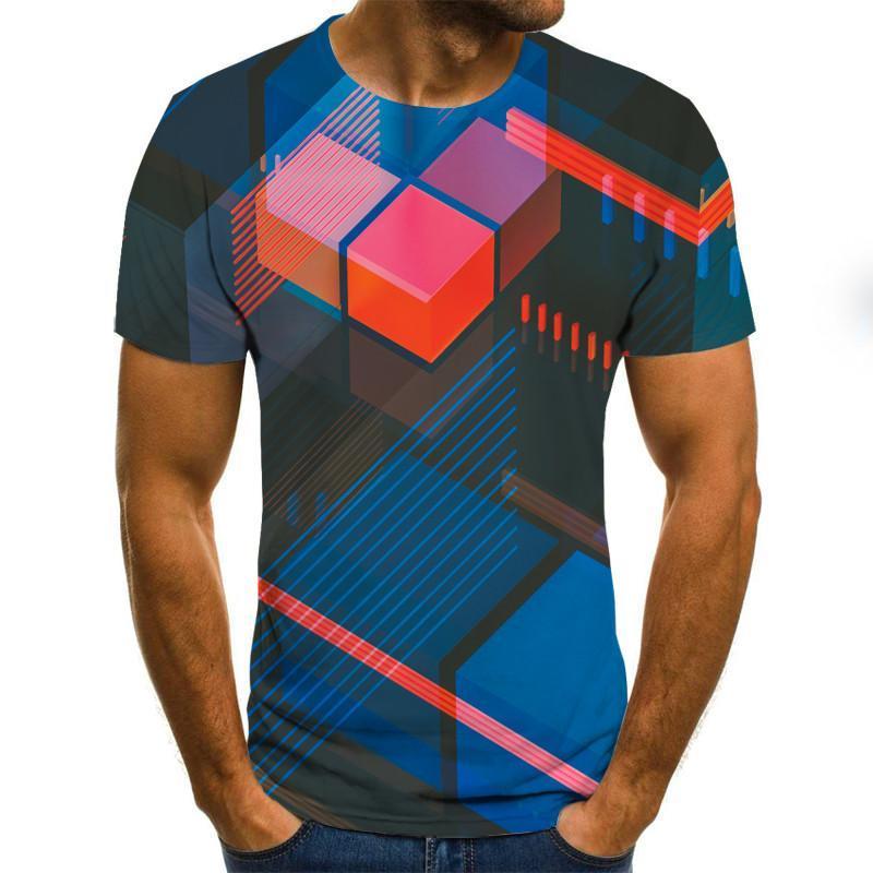 Three -Dimensional Vortex Men Tshirt 3d Printed Summer O -Neck Daily Casual Funny T Shirt