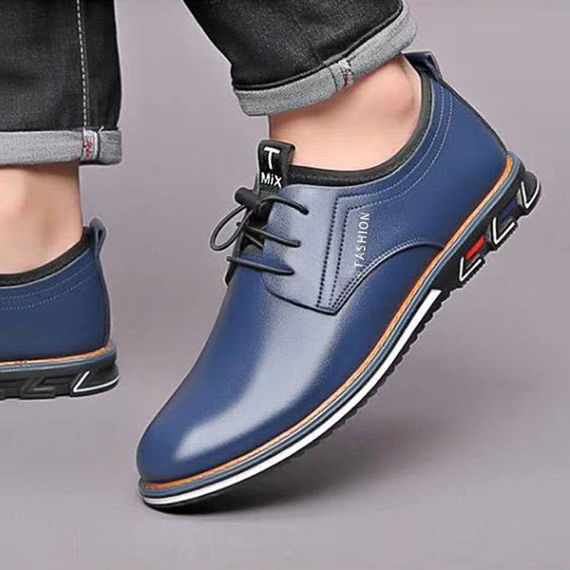 Men Dress Shoes Cowhide Leather Shoes Men&#39;s Comfortable Low-top British Casual Shoe Platform Shoes Man Formal Shoes