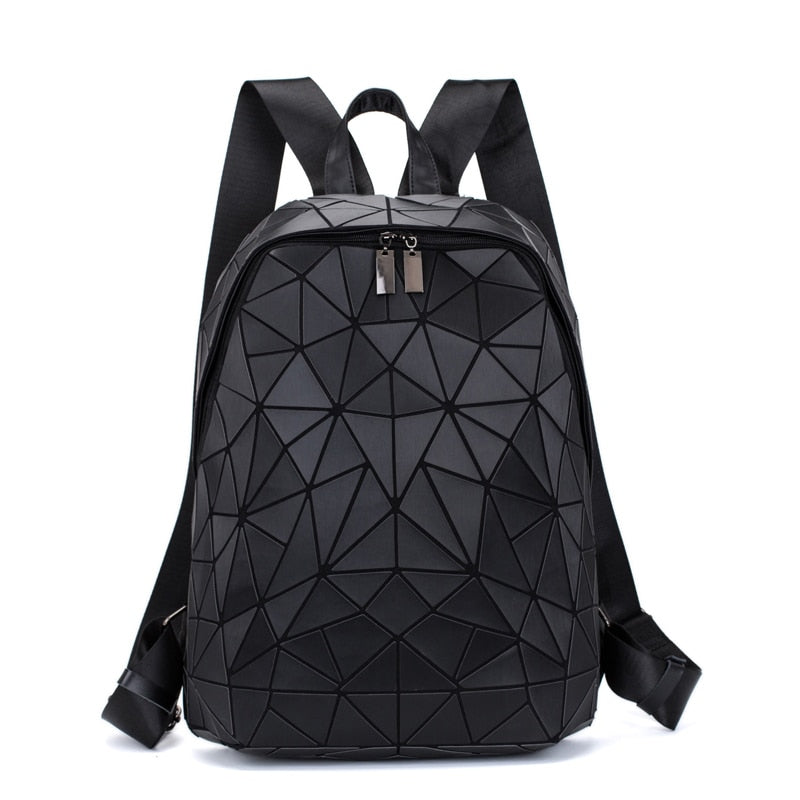 Women Hologram Backpack School Matte Geometric Backpacks Girls Travel Shoulder Bags For Women Totes Luxury Shoulder Bag Silver