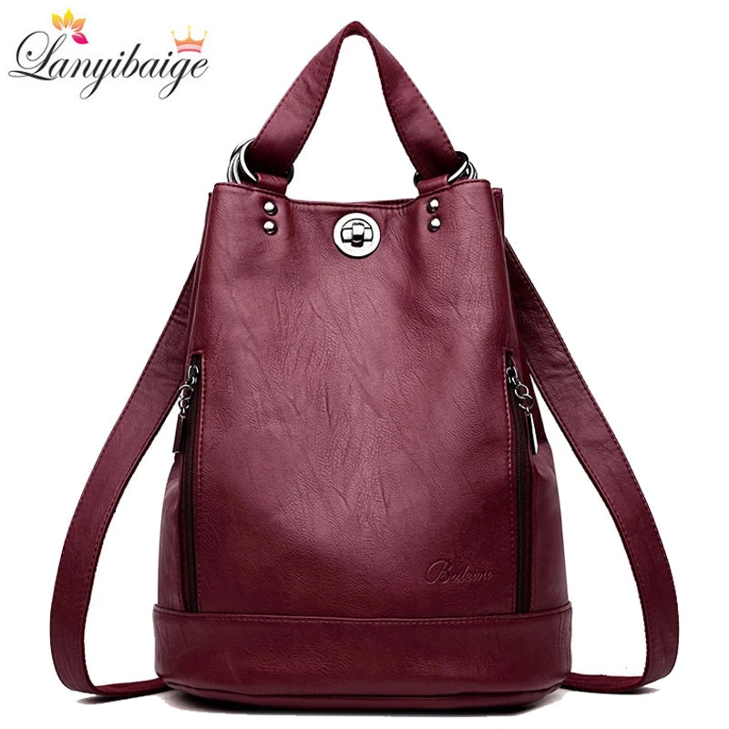 New Women Backpack High Quality Leather Backpacks School Bags for Teenage Girls Brand Luxury Shoulder Bag Bagpack Mochila