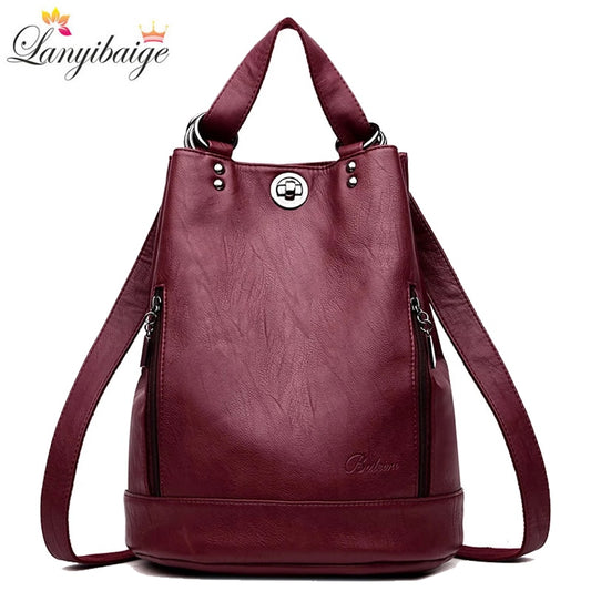 New Women Backpack High Quality Leather Backpacks School Bags for Teenage Girls Brand Luxury Shoulder Bag Bagpack Mochila