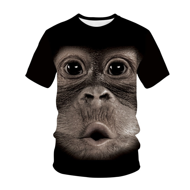 Newest Funny T-Shirts Monkey Gorilla 3D Print Streetwear Men Women Animal Fashion T Shirt Hip Hop Tshirt Tops Kids Boys Clothing