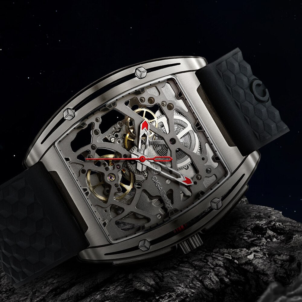 CIGA Design Z Series Sapphire Mirror Crystal Fashion Titanium Case Skeleton Mens Automatic Mechanical Watches