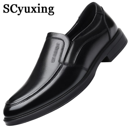 2022 Autumn Men&#39;s Quality Leather Shoes British Business Size 38-44 Anti Slip Soft Leather Man Mcrofiber Leather Dress Shoes