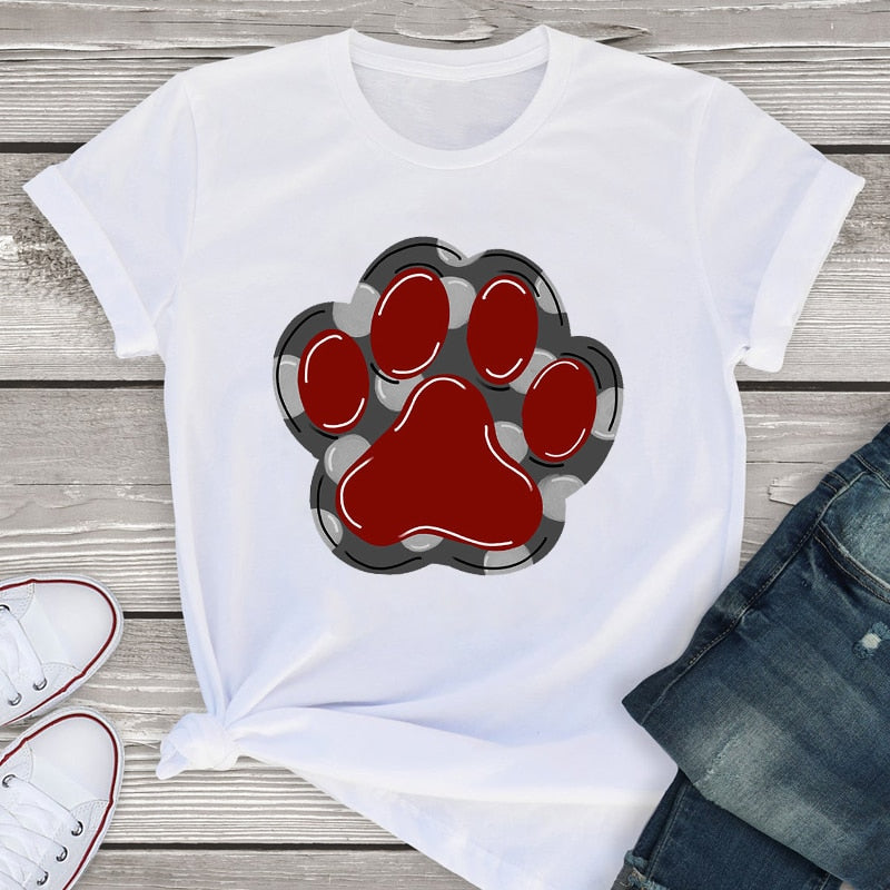 Women Graphic Short Sleeve Cartoon Dog Leopard Mom Animal Cartoon Summer Shirt Tees Clothing Tops  Female T Shirt Womens T-Shirt