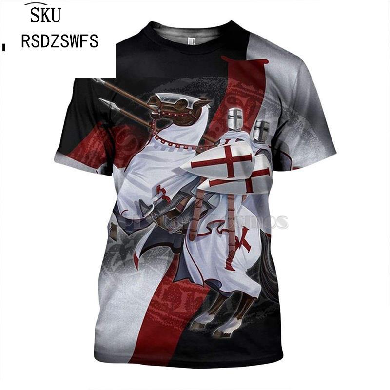 PLstar Cosmos All Over Printed Knights Templar 3d t shirts tshirt tees Winter autumn funny Harajuku short sleeve streetwear-7