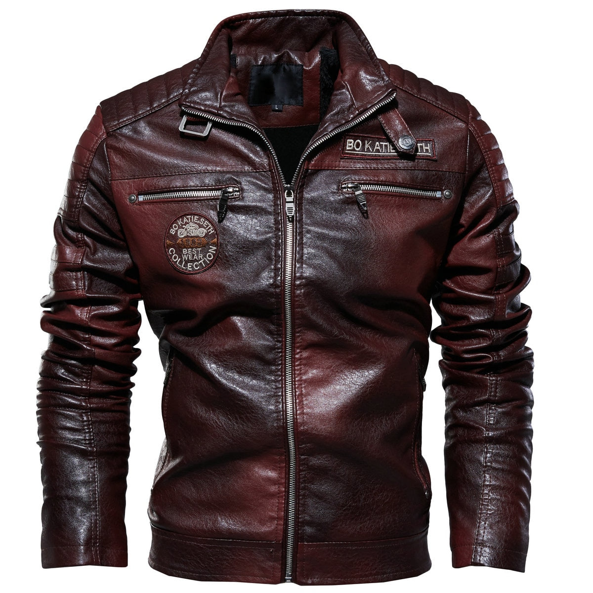 Leather Jacket Men Winter Fleece Motorcycle PU Leather Jacket Mens Stand Collar Casual Windbreaker Ropa De Hombre Slim Coat 7XL