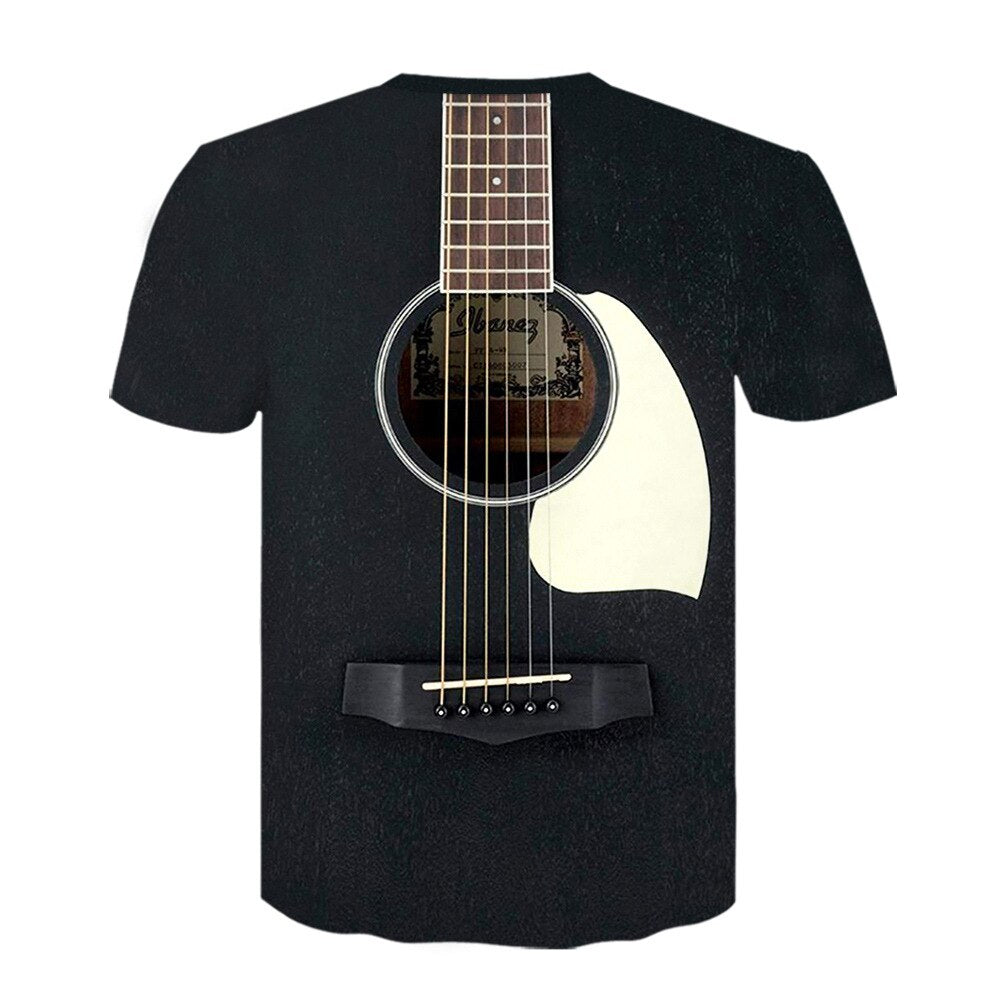 Rock Music Guitar 3D Tshirt Summer Men/Women T Shirt Fashion T-shirt Casual Tee Shirt/Streetwear Men Clothes Oversized 4XL Tops