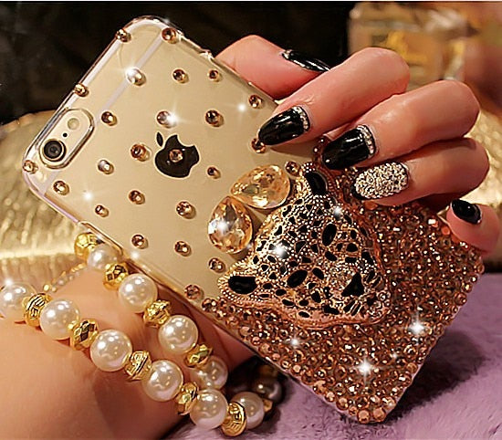 Hot Tiger Leopard Head Crystal Diamond Glitter Bling Phone Cases For Xiaomi Redmi8 9 8A 9A 9C 10X Pro Note8T 9T 8 9 10 Pro 4G 5G