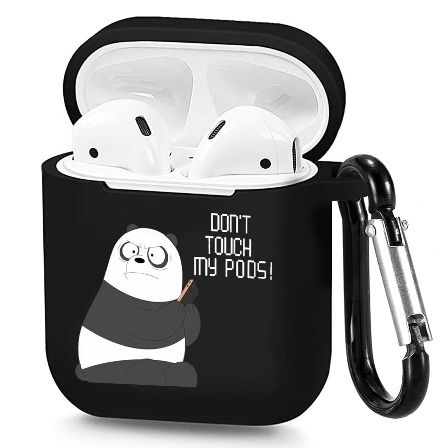 Case for Apple Airpods 1 2 3 Cases Slogan Simple Text Dont touch airpods Silicone Black Earphone Cover for Airpods Pro capa Bags