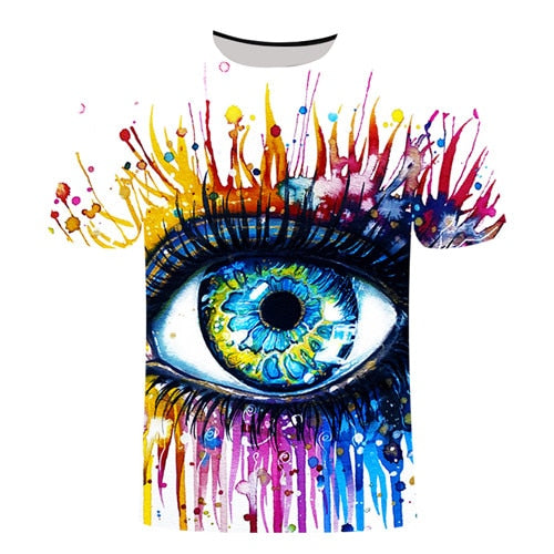 Funny T-shirts Psychedelic T shirt Men Mushroom Anime Clothes Geometric T-shirts 3d Graffiti Tshirt Printed Harajuku Tshirts Cas