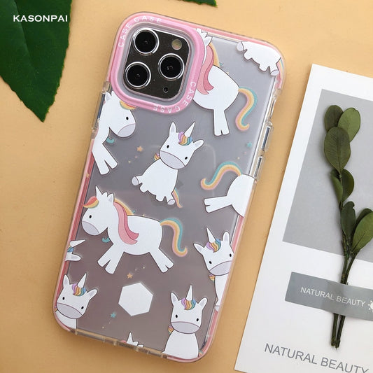 Cartoon Cat Dog Cute Animal Phone Cases For iPhone 11 13 12 Pro XR XS Max X 7 8 Plus Shockproof Clear Soft TPU Back Cover Case