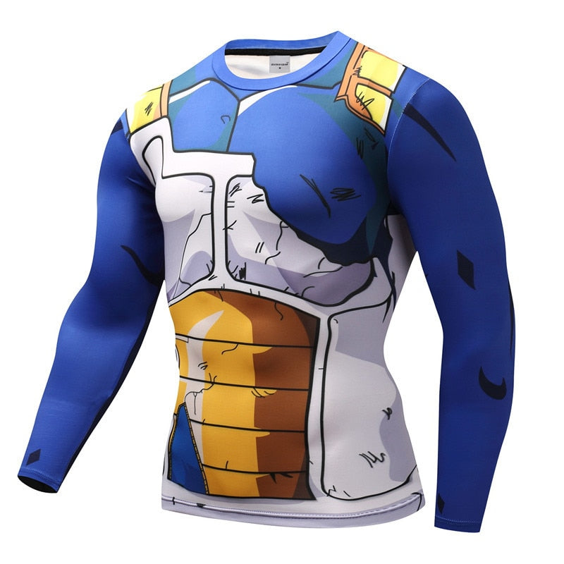 Men T Shirt Homme Compression Costume Vegeta Tshirt Son Goku T-shirts Fitness Leggings Shorts Sportwear