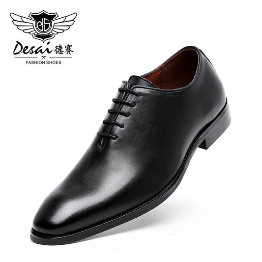 DESAI Men&#39;s Business Dress Casual Shoes For Men Soft Genuine Leather Fashion Mens Comfortable Oxford Shoes