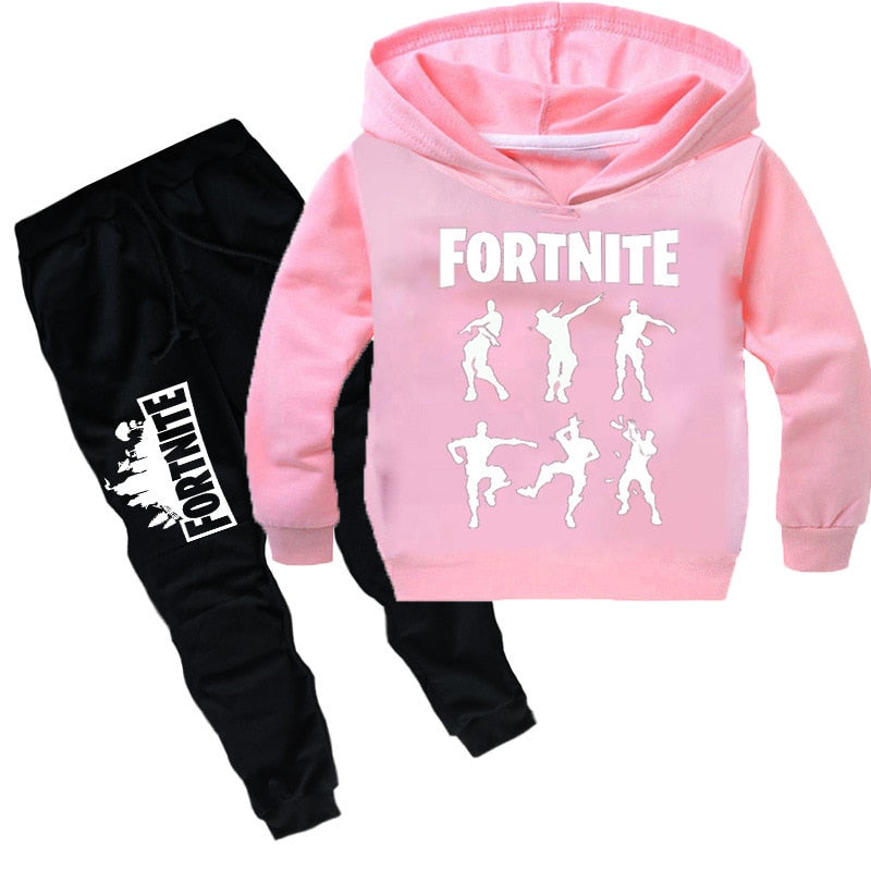 New Kid Hoodies Suit Fortnite Child Sweatshirt Suit Battle Royale Hoodie Sweat+Pants 2pcs Kids Boys Girl Casual Coat Clothes