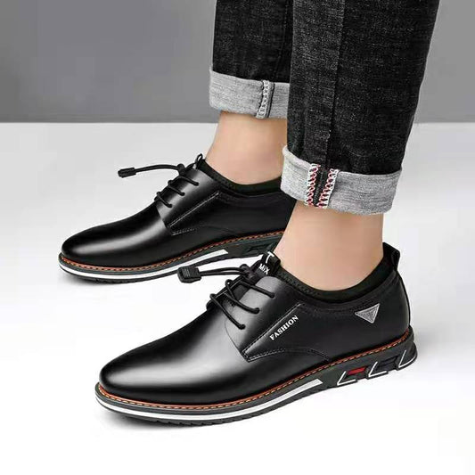 Men Dress Shoes Cowhide Leather Shoes Men&#39;s Comfortable Low-top British Casual Shoe Platform Shoes Man Formal Shoes