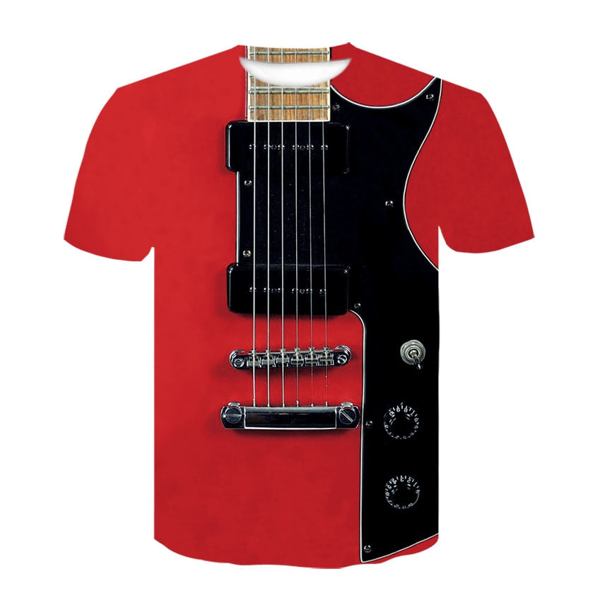 Rock Music Guitar 3D Tshirt Summer Men/Women T Shirt Fashion T-shirt Casual Tee Shirt/Streetwear Men Clothes Oversized 4XL Tops