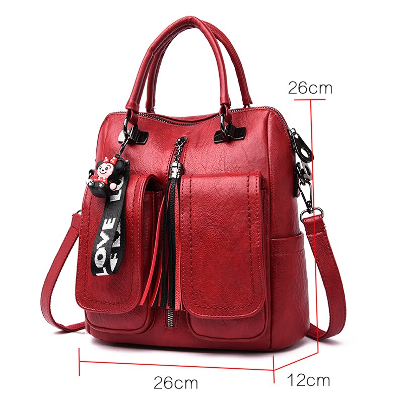 Women Backpacks Soft Leather Lady Travel Backpack School Bags for Teenage Girls Multifunction Women Shoulder Bags Mochilas