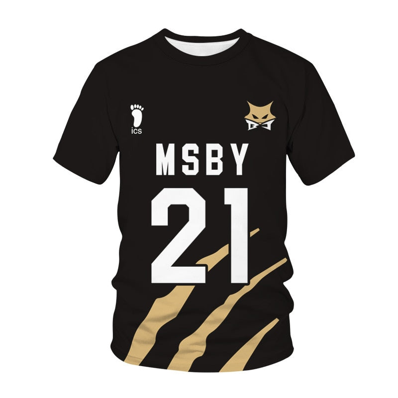 Anime Haikyuu 3D Print T-shirt MSBY Black Jackal Sport Casual Men Women Streetwear T Shirt Fashion Tshirt Tops Harajuku Clothing