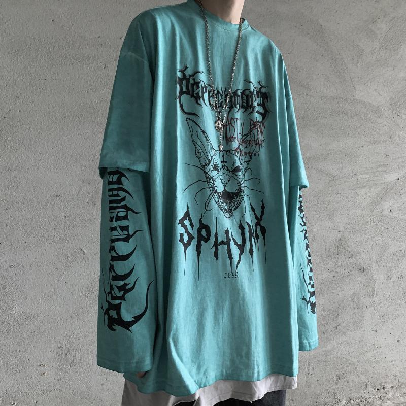 Thin Tie Dye Hoodie Girl Harajuku Funny Print Tops Autumn Fashion Japan Devil Women Casual High Street Special Gothic Sweatshirt