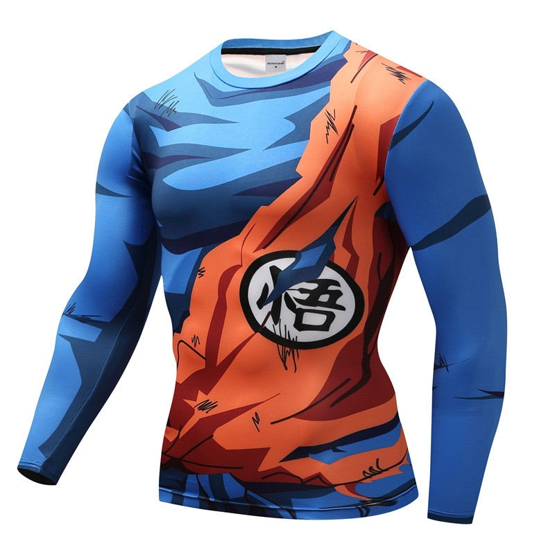 Men T Shirt Homme Compression Costume Vegeta Tshirt Son Goku T-shirts Fitness Leggings Shorts Sportwear