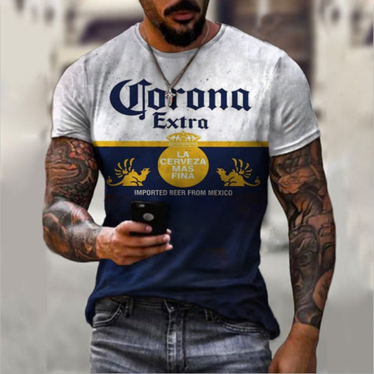 3d Tshirts For Men Vintage Casual T-shirt Street Fashion Men Monogram Printed T-shirt Short-sleeved Loose Oversized T-shirt Tops