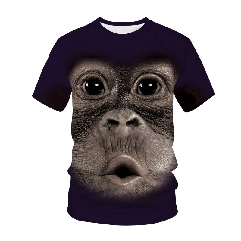 Newest Funny T-Shirts Monkey Gorilla 3D Print Streetwear Men Women Animal Fashion T Shirt Hip Hop Tshirt Tops Kids Boys Clothing