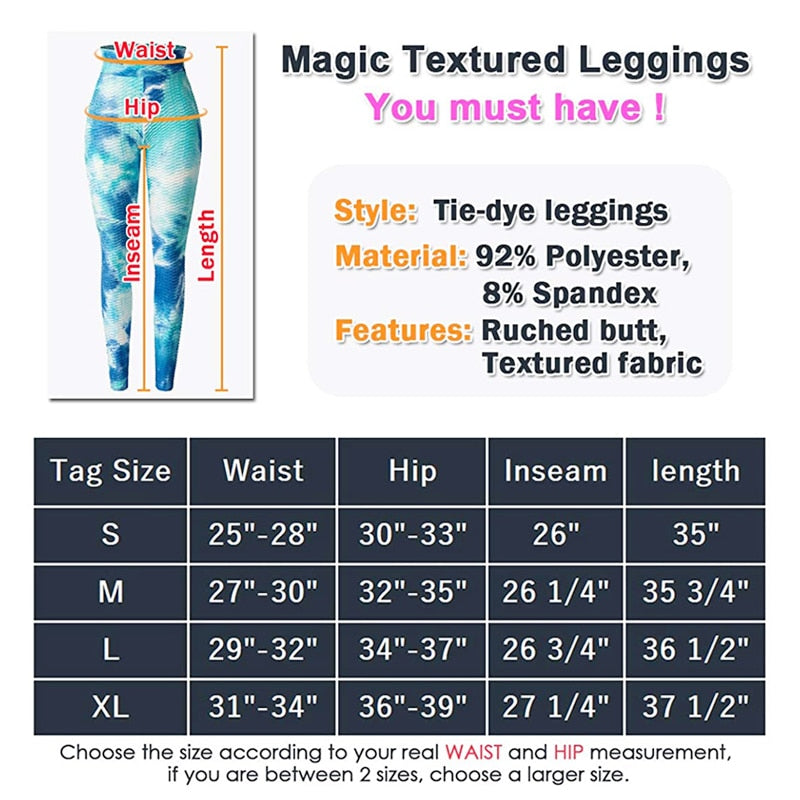 Women High Waist Workout Leggings Seamless Tie Dye Fitness Legging Butt Lifting Scrunch Stretch Legins Gym Sports Slim Pants