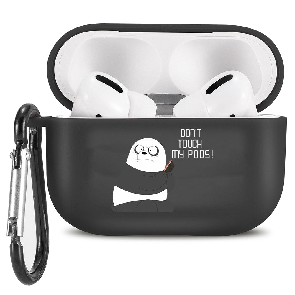 Case for Apple Airpods 1 2 3 Cases Slogan Simple Text Dont touch airpods Silicone Black Earphone Cover for Airpods Pro capa Bags