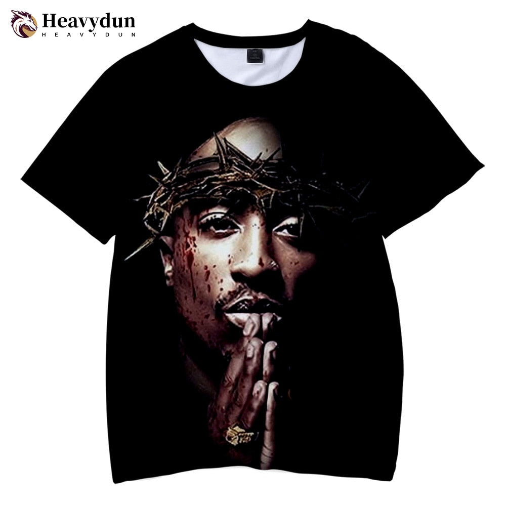 2Pac T-shirt Rapper Star Tupac 3D Print Streetwear Men Women Casual O-Neck T Shirt Rap Singer Hip Hop Music Tshirt Tops Clothing