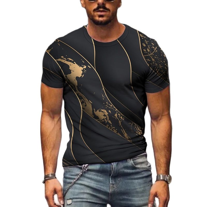 Summer 3D Printing T-Shirt for Men Lattice Ancient Mythical Animal Images Cool Breathable Short Sleeves Trendy Casual Tshirt