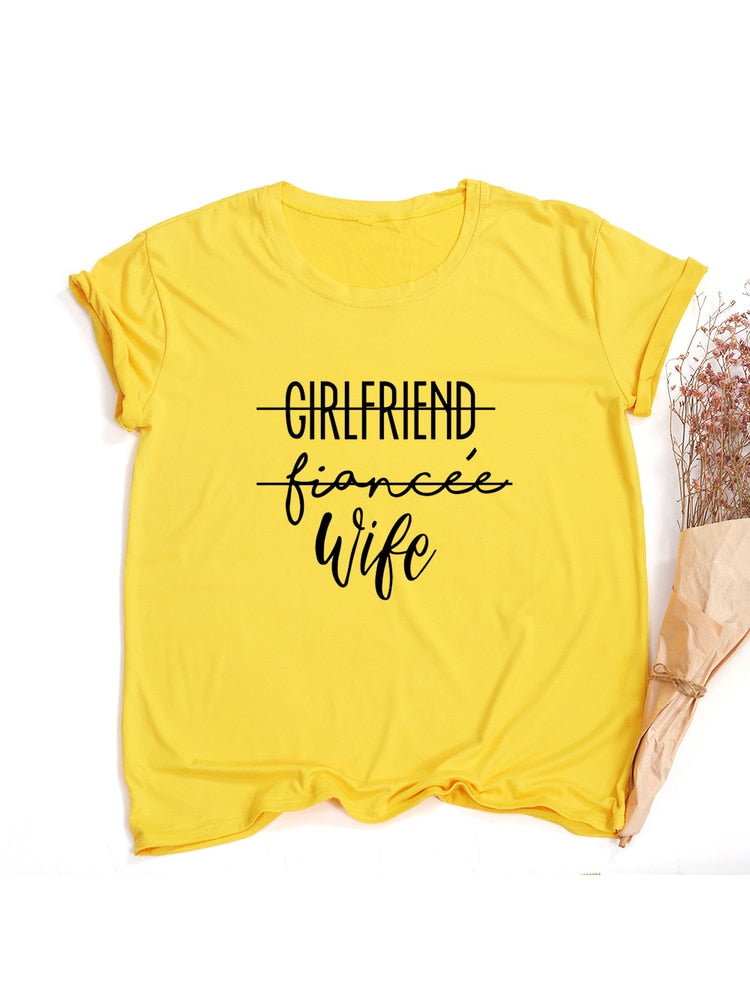 Girlfriend Fiance Wife T-Shirt Future Mrs Tumblr Tee Engagement Gift Fiance Shirt Bachelorette Party Tops Trendy Casual Tshirts