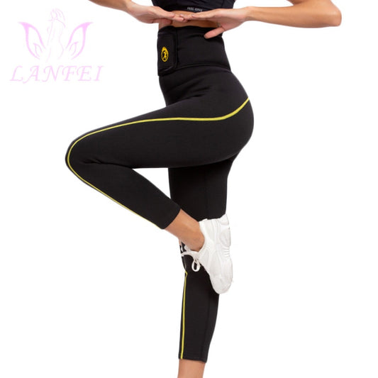 LANFEI Women Sauna Weight Loss Slimming Neoprene Pants Hot Thermo Waist Trainer control belt Sweat Leggings Body Shaper Panties