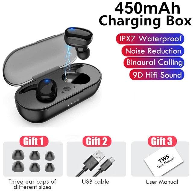 TWS Bluetooth Earphone V5.1 9D Stereo Wireless Headphones Sport Waterproof Earphones Mini True Earbuds Headsets for cellphone