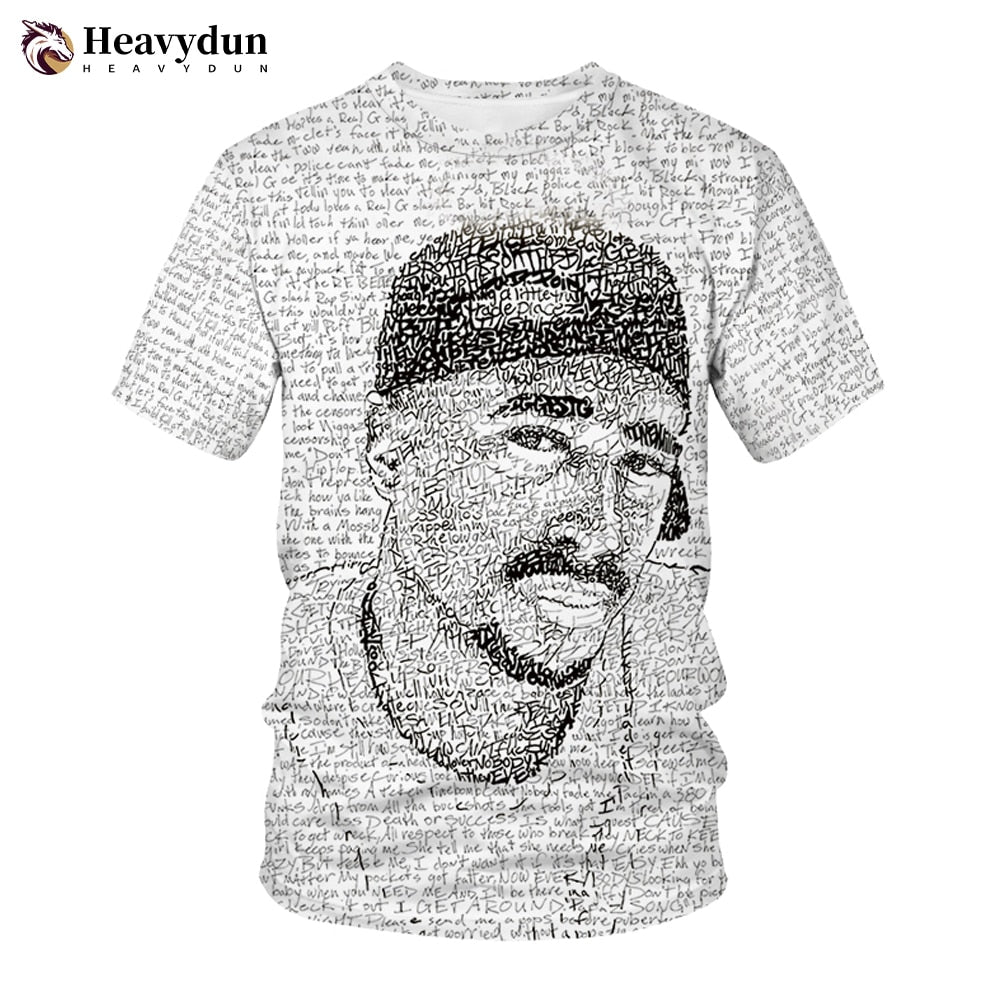 2Pac T-shirt Rapper Star Tupac 3D Print Streetwear Men Women Casual O-Neck T Shirt Rap Singer Hip Hop Music Tshirt Tops Clothing